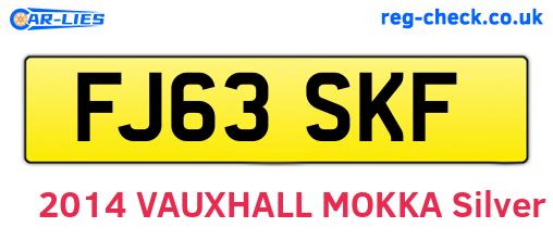 FJ63SKF are the vehicle registration plates.