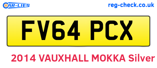 FV64PCX are the vehicle registration plates.