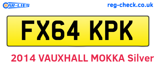 FX64KPK are the vehicle registration plates.