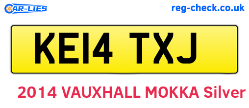 KE14TXJ are the vehicle registration plates.