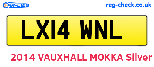 LX14WNL are the vehicle registration plates.