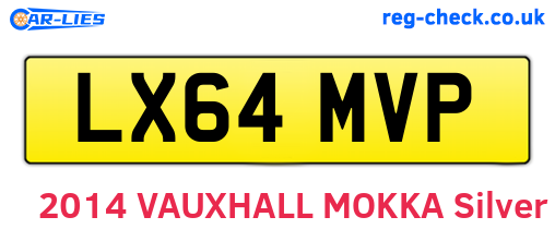 LX64MVP are the vehicle registration plates.