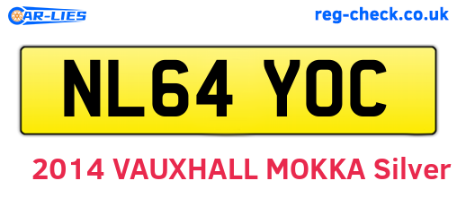 NL64YOC are the vehicle registration plates.