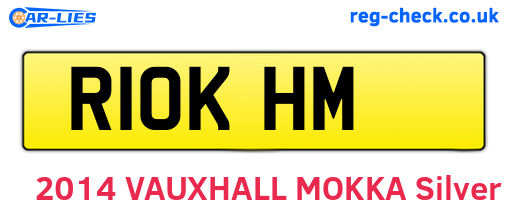 R10KHM are the vehicle registration plates.