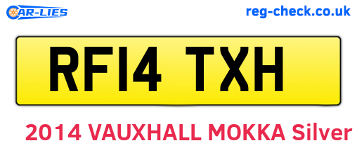 RF14TXH are the vehicle registration plates.