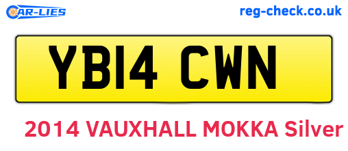 YB14CWN are the vehicle registration plates.