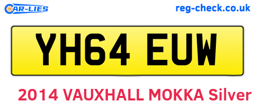 YH64EUW are the vehicle registration plates.