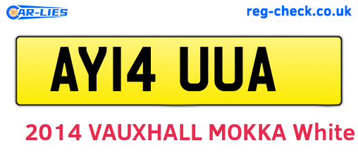AY14UUA are the vehicle registration plates.