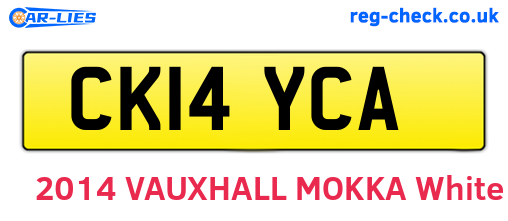 CK14YCA are the vehicle registration plates.