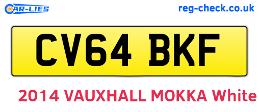 CV64BKF are the vehicle registration plates.