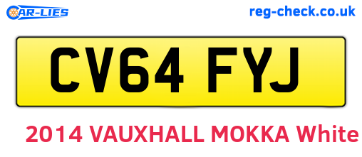 CV64FYJ are the vehicle registration plates.