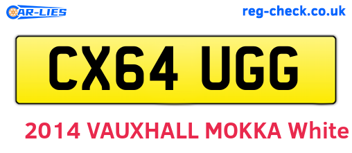 CX64UGG are the vehicle registration plates.