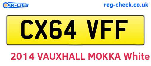 CX64VFF are the vehicle registration plates.