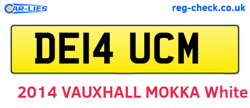 DE14UCM are the vehicle registration plates.
