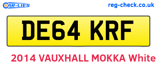DE64KRF are the vehicle registration plates.