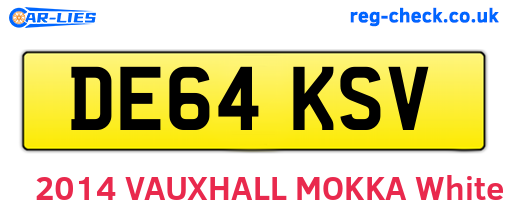 DE64KSV are the vehicle registration plates.