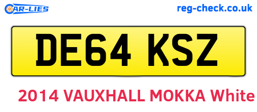 DE64KSZ are the vehicle registration plates.
