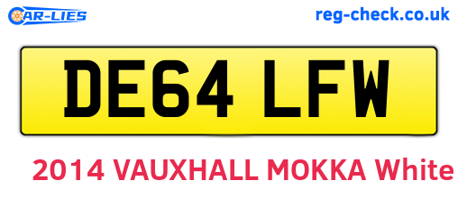 DE64LFW are the vehicle registration plates.