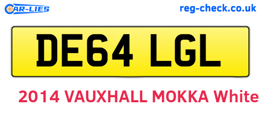 DE64LGL are the vehicle registration plates.