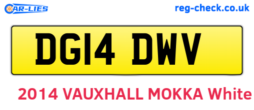 DG14DWV are the vehicle registration plates.