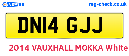 DN14GJJ are the vehicle registration plates.
