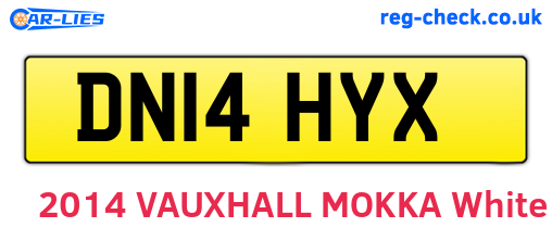 DN14HYX are the vehicle registration plates.