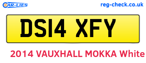DS14XFY are the vehicle registration plates.