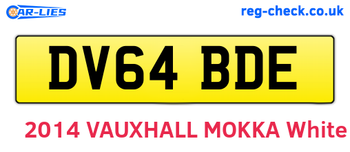 DV64BDE are the vehicle registration plates.