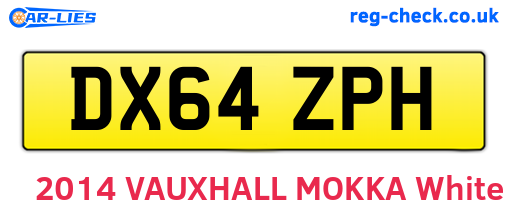 DX64ZPH are the vehicle registration plates.