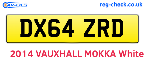 DX64ZRD are the vehicle registration plates.