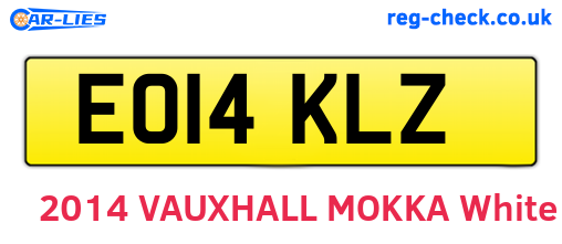 EO14KLZ are the vehicle registration plates.