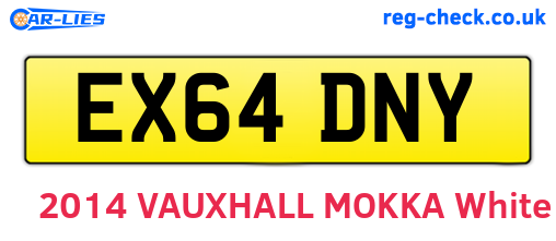 EX64DNY are the vehicle registration plates.