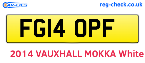 FG14OPF are the vehicle registration plates.