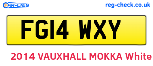 FG14WXY are the vehicle registration plates.
