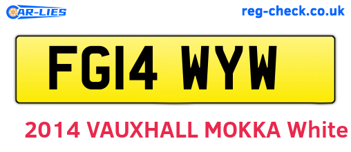 FG14WYW are the vehicle registration plates.