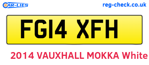 FG14XFH are the vehicle registration plates.