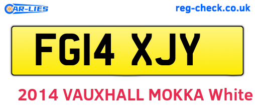 FG14XJY are the vehicle registration plates.