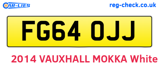 FG64OJJ are the vehicle registration plates.