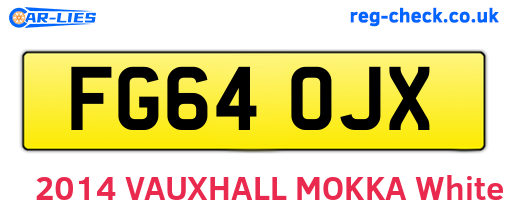 FG64OJX are the vehicle registration plates.