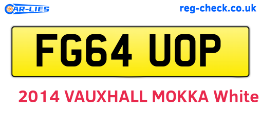 FG64UOP are the vehicle registration plates.