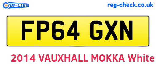 FP64GXN are the vehicle registration plates.