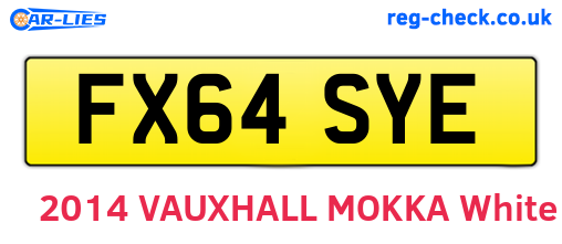 FX64SYE are the vehicle registration plates.