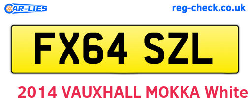 FX64SZL are the vehicle registration plates.