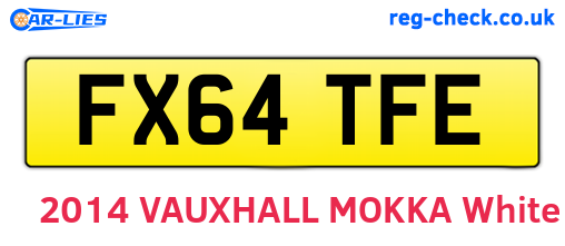 FX64TFE are the vehicle registration plates.