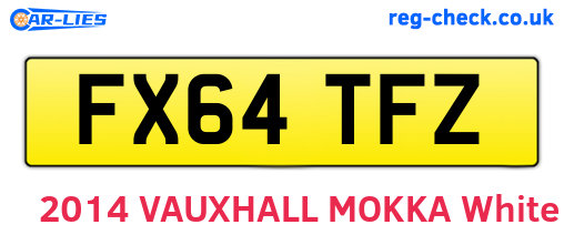 FX64TFZ are the vehicle registration plates.