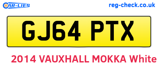 GJ64PTX are the vehicle registration plates.
