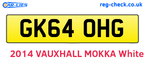 GK64OHG are the vehicle registration plates.
