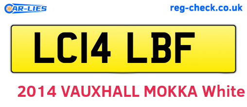 LC14LBF are the vehicle registration plates.
