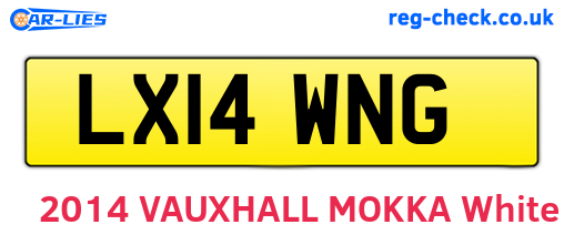 LX14WNG are the vehicle registration plates.
