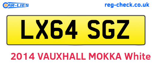 LX64SGZ are the vehicle registration plates.